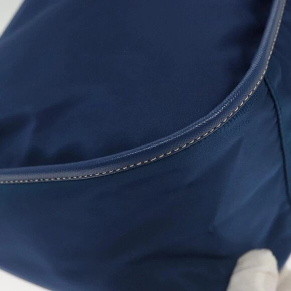 PRADA Hand Bag Nylon 2way Blue Gold Auth 138847 - Picture 4 of 16